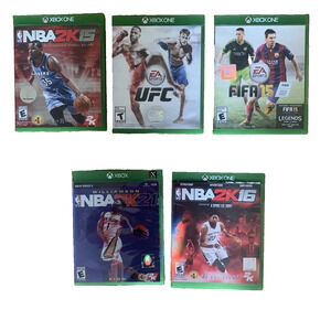 XBOX‎ ONE LOT OF 5 GAMES- VERY GOOD- BASKETBALL-UFC- SOCCER